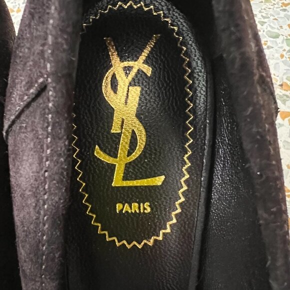 Yves Saint Laurent retro brown suede heels size 38.5 - Picture 7 of 8
